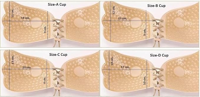 Women's  Self Adhesive Strapless Backless Solid Invisible Stick Gel Silicone Push Up Underwear Bra