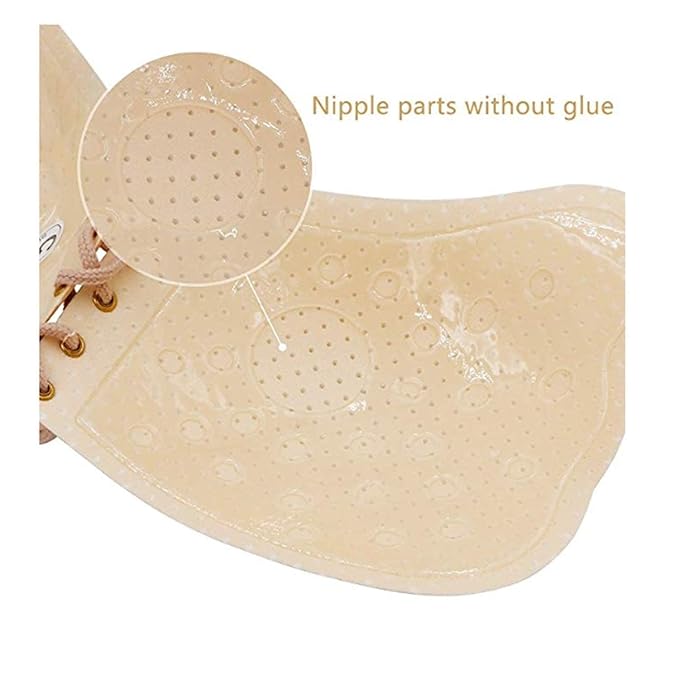 Women's  Self Adhesive Strapless Backless Solid Invisible Stick Gel Silicone Push Up Underwear Bra