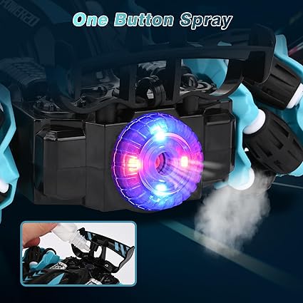 Bestcool Remote Control Car, 4WD 2.4GHz RC Stunt Car Rechargeable RC Car Toys with Spray Mist Music Controller Drift RC Car Racing Vehicle Toy Christmas Birthday Gifts for Boys Girls