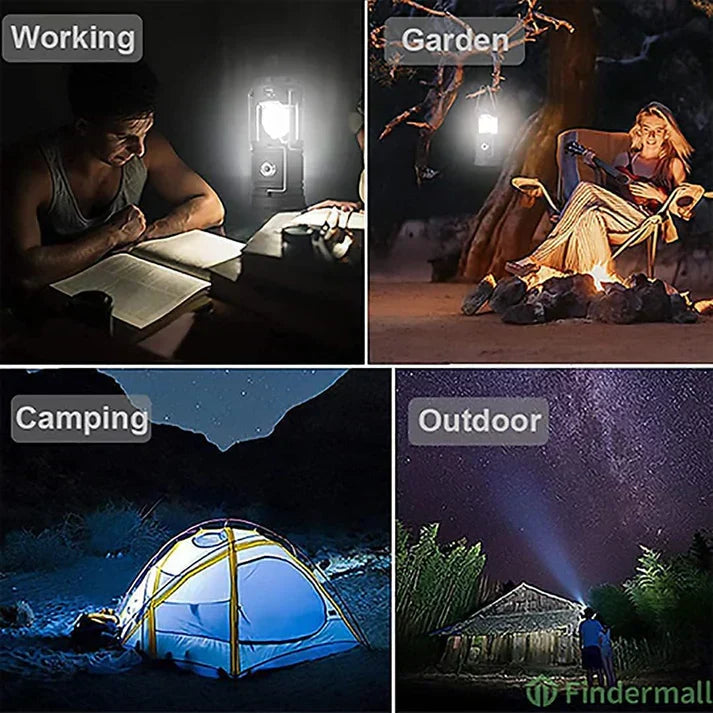 Multifunctional Solar Lantern with Fan Powerbank - Solar Rechargeable, USB and Batteries