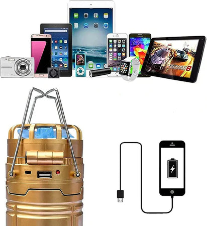 Multifunctional Solar Lantern with Fan Powerbank - Solar Rechargeable, USB and Batteries