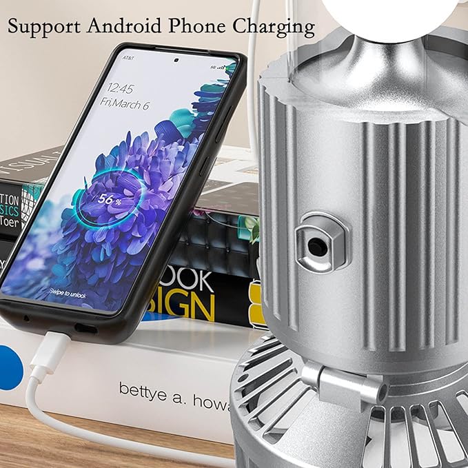 Multifunctional Solar Lantern with Fan Powerbank - Solar Rechargeable, USB and Batteries