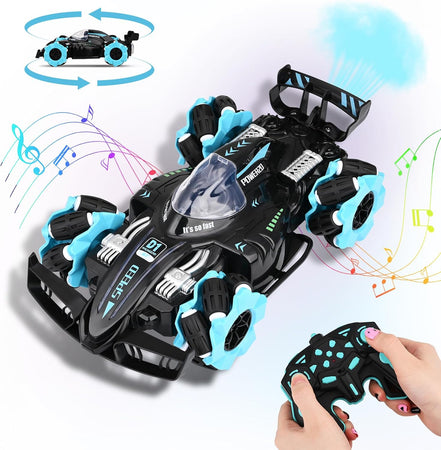 Bestcool Remote Control Car, 4WD 2.4GHz RC Stunt Car Rechargeable RC Car Toys with Spray Mist Music Controller Drift RC Car Racing Vehicle Toy Christmas Birthday Gifts for Boys Girls