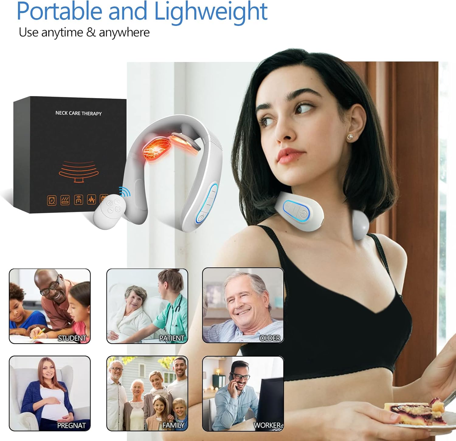 Neck Massager for Pain Relief. Deep Tissue Trigger Point Cervical Massager