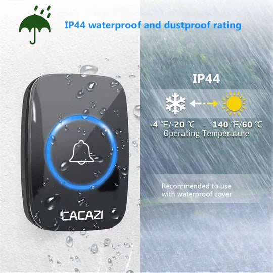 Wireless smart door bell; LED light; 300m connection between 2 units
