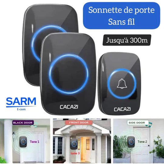 Wireless smart door bell; LED light; 300m connection between 2 units