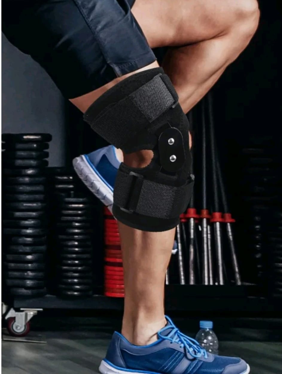 Knee Support Hinged Knee Brace With Side Stabilizers Open Patella Pain Relief