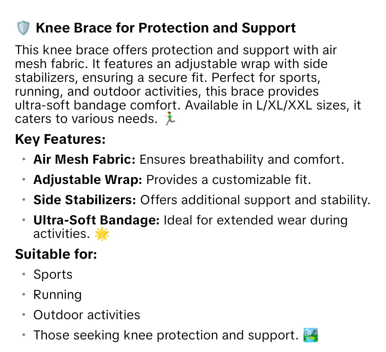 Knee Support Hinged Knee Brace With Side Stabilizers Open Patella Pain Relief