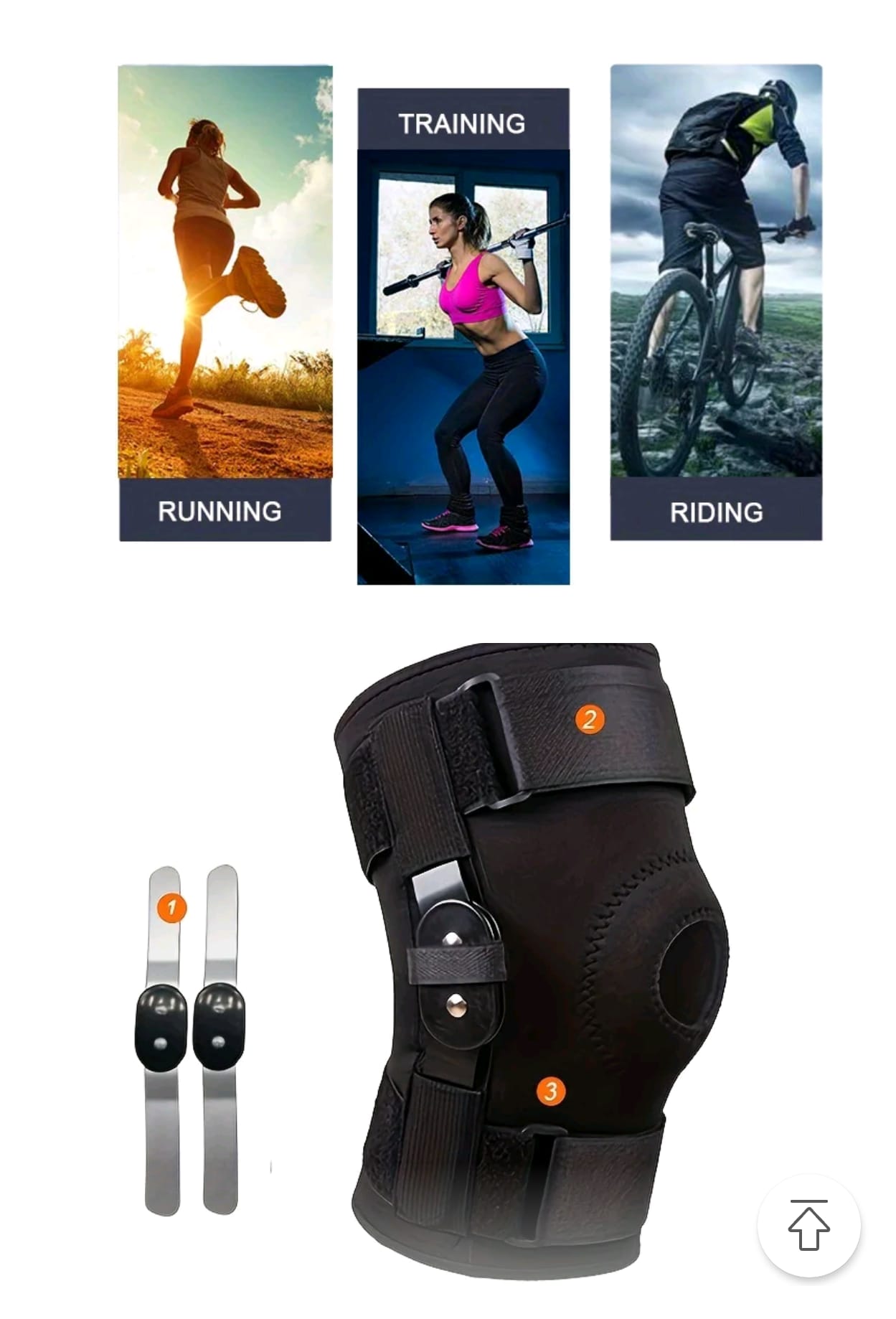 Knee Support Hinged Knee Brace With Side Stabilizers Open Patella Pain Relief