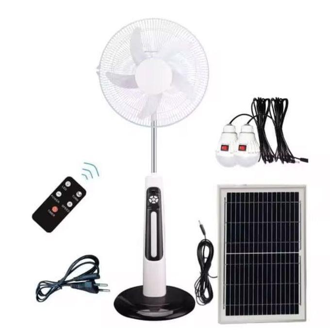 H&A 18-Inch Rechargeable Standing Fan with Remote, LED Light & USB Port - 300A-18