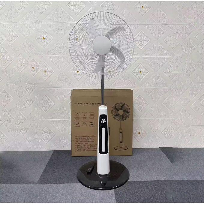 H&A 18-Inch Rechargeable Standing Fan with Remote, LED Light & USB Port - 300A-18