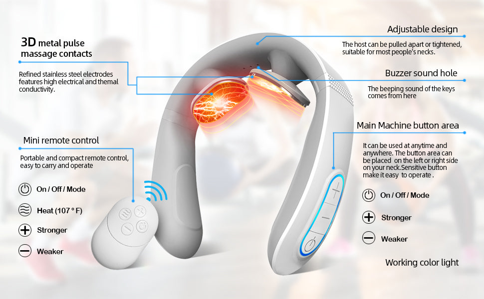 Neck Massager for Pain Relief. Deep Tissue Trigger Point Cervical Massager